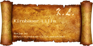 Kirnbauer Lilla névjegykártya